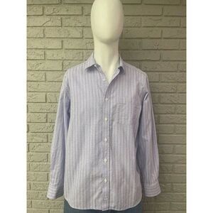 Johnson & Murphy Men Textured Checkered Long Sleeve Button Down Shirt Size L